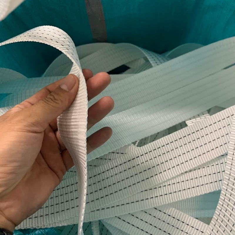 Dây đai dệt Polyester cường lực - ~5cm - 3 tấn - màu trắng bền bỉ Dây đai dệt Polyester cường lực - ~5cm - 3 tấn - màu trắng